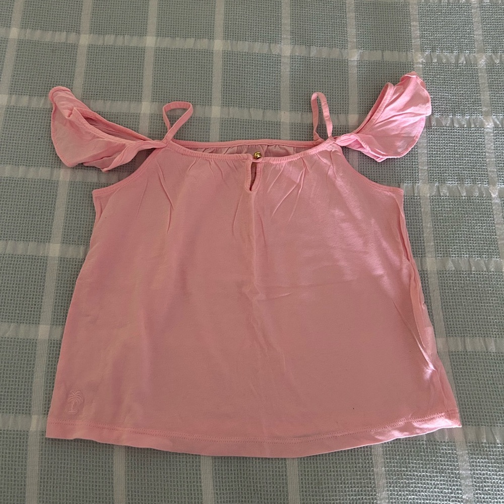 EUC Lilly Pulitzer girls Layne top light pink size S (4-5)